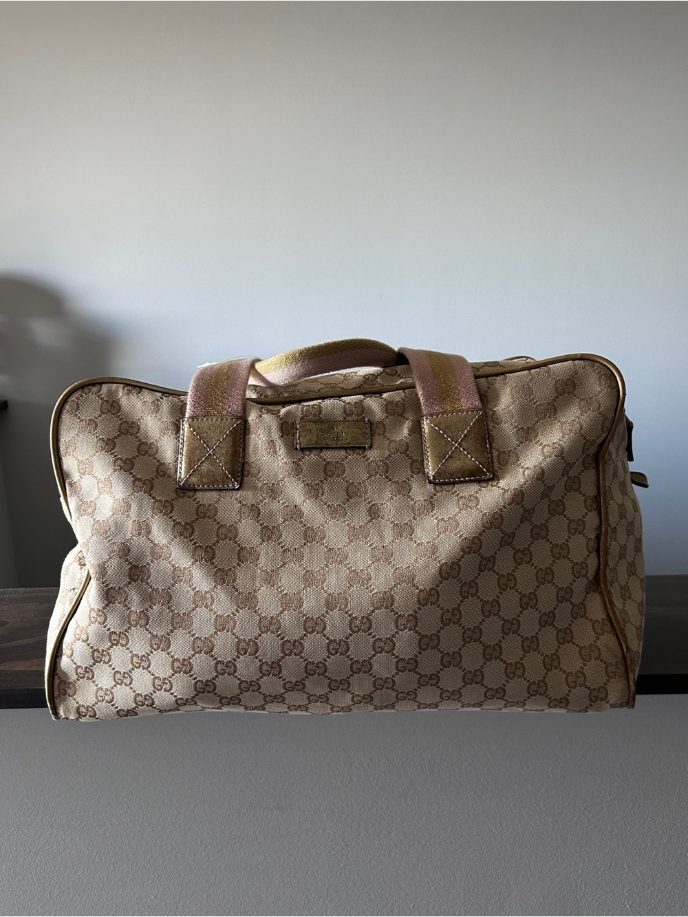 Gucci GG Canvas Boston Duffel Bag w/coa